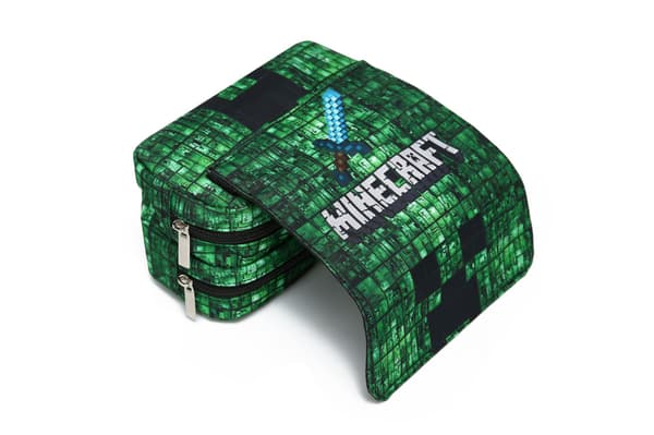 Minecraft Dobbeltlags pennal med stor kapasitet for barn (2)