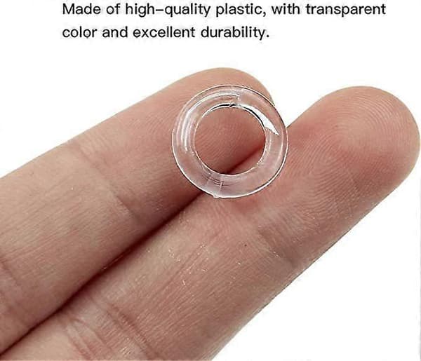 100 Pieces Clear Roman Blind Rings, 14mm Outer Diameter, 7.5mm Inner Diameter, Transparent Plastic Rings