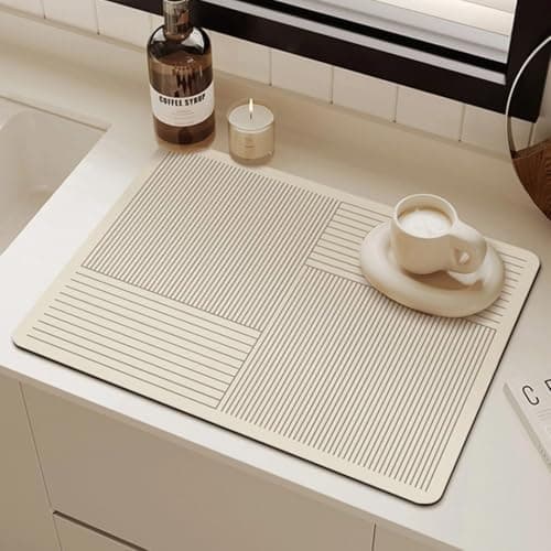 Dreneringsmatte for bestikk - absorberende benkeplateunderlag egnet for kaffemaskiner og oppvaskstativ (30*40cm)