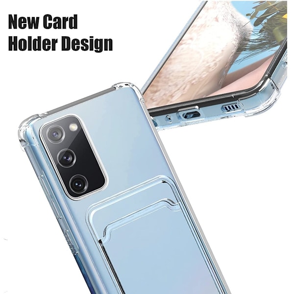 Samsung A53 - Transparent Silikon Skal Kortfack Nordic® Extra förstärkt Transparent Samsung Galaxy A53