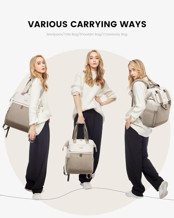 Women's Laptop Backpack, Work Computer Bag, Waterproof Travel Computer Backpack with Storage Pocket, 2-Piece Set.