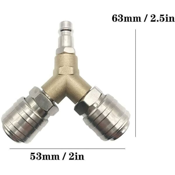 Air Distributor, 1/4\" Air Coupling, 3-Way Quick Connector for Compressed Air with External Thread Y-Distributor