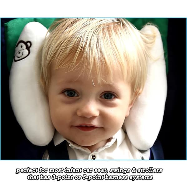 Justerbar baby resekudde bärbart huvudstöd för nyfödda bilbarnstolar spädbarnsnackstöd bilnackstöd stöder bekvämt ditt barns huvud.