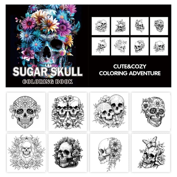 Mandala Dyremalebok for Voksne | 24 Akvarellkunst-sider]skull] skull
