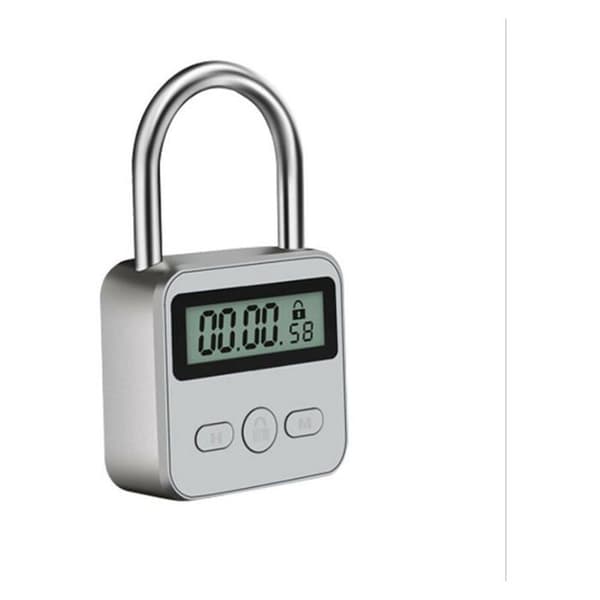 Smartlås, Brynnl max 99h, LCD-skärm, USB-uppladdningsbar, robust metalltimer, etikett