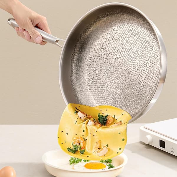 Med lock Slitstark Repfri Non-Stick Titan Stekpanna För Matlagning 28CM A 28CM
