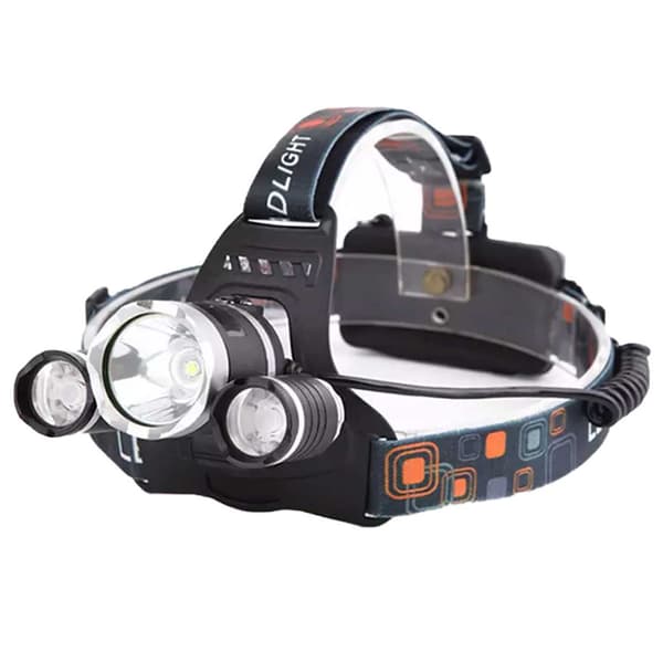 Oppladbar 30W LED Hodelykt svart black