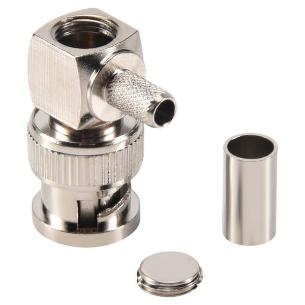 BNC hanstik retvinklet crimp til RG58 RG400 RFC195 RF koaksialadapterstik, sølv