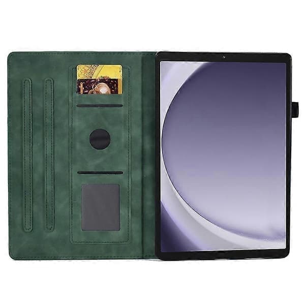 Til Samsung Galaxy Tab A9+ deksel i PU-skinn med kortholderstativ