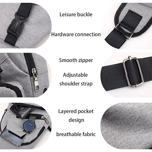 Sling Ryggsäck Multifunktionell Crossbody Väska Sling Väska Dagryggsäck Lätt En Rem Ryggsäck Sling Väska Ryggsäck för Vandring Promenader Cykling Resor