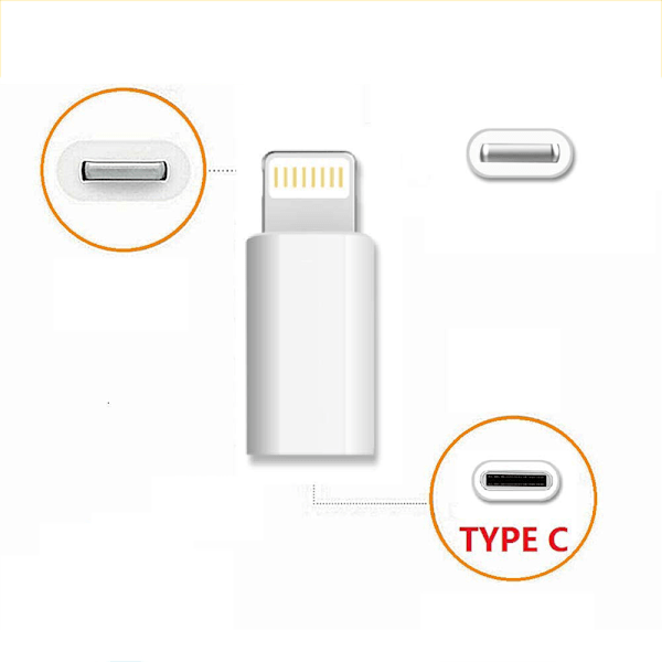 Adapter USB-C till Lightning 2in1 Laddning + Dataöverföring Svart