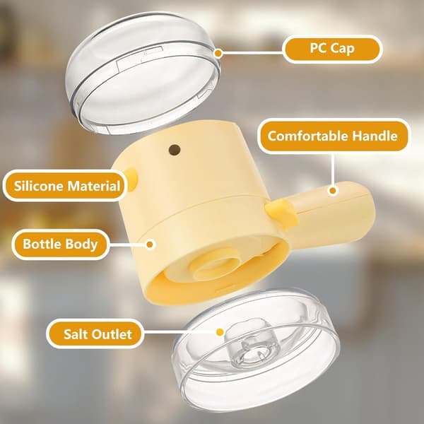 Yellow Refillable Salt and Pepper Shaker - 3oz Cute Kitchen Shaker, Decorative and Practical Spice Dispenser for Cooking