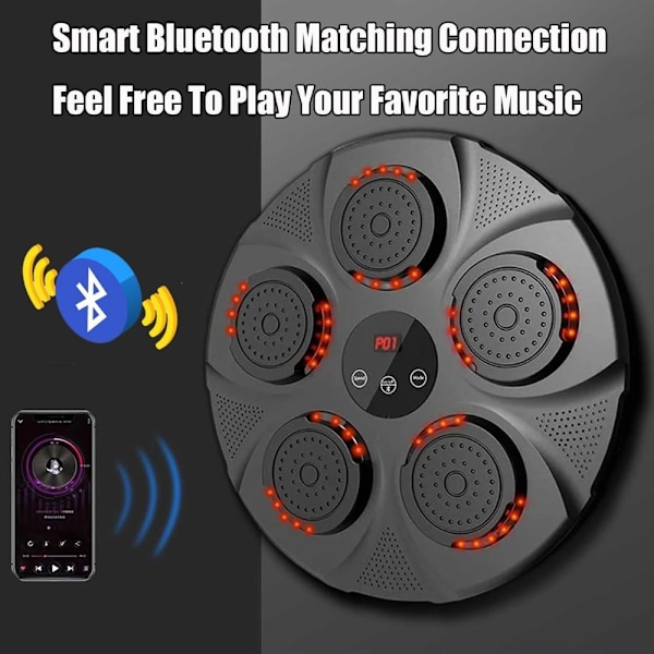 Music Boxing Machine Fight Reaction Training Boxing Pad VIT White White