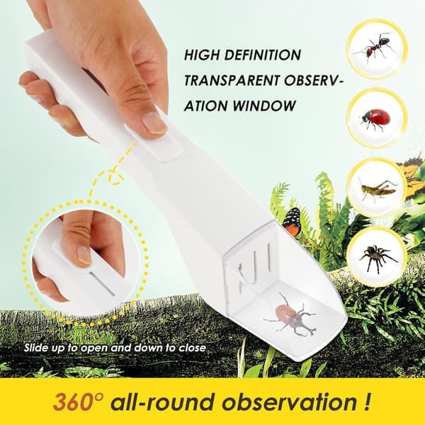 2-pack Insect Catcher for Kids Quick Release Insect Catching Tool Humane Insect Viewer with Transparent Window 27cm