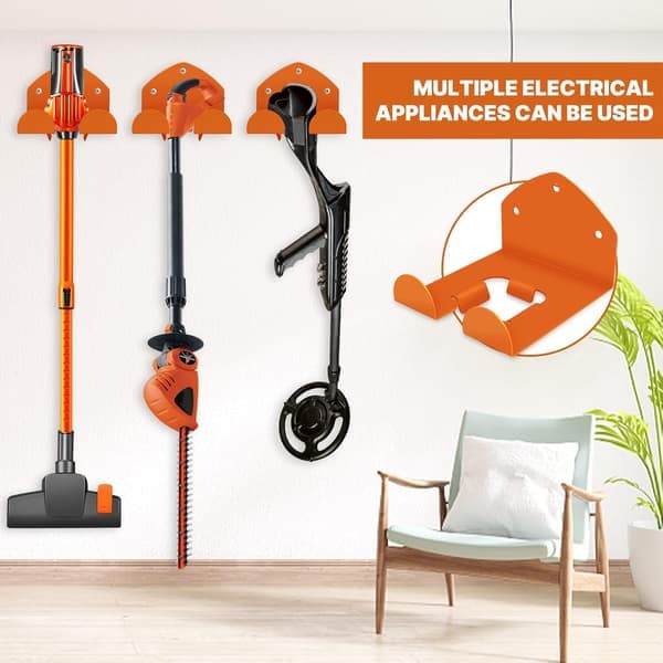 Garage Organization Weed Eater Holder Shed Organizer Trimmer Rack Garden Tool Hanger for Lawn Mower 2-Pack