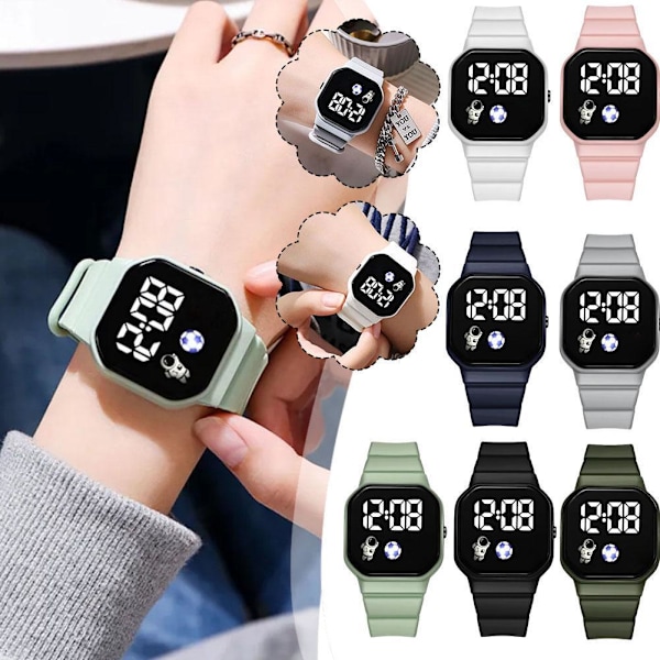 Klocka för män Digital barnklocka LED Armbandsur Sportklockor A Grey One size Grey One size