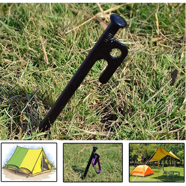 4 st Sardiner Stake Stål Tältpinnar Pegs Camping Markpinne Hacke för Camping, Vandring, Nödläge och Överlevnad Utomhus - 20