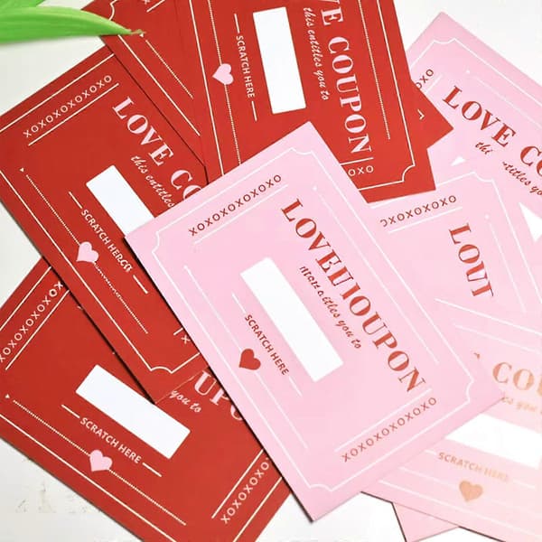 Skraplotter Kärlekskuponger För Par 20-pack Alla Hjärtans Dag Presentkort Romantiska Half red and pink 20PCS