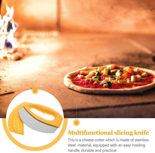 Pizzakutter i rustfritt stål, pizzakutter og ostekutter med doble hjul og ergonomisk håndtak, brød- og bakverkkniv
