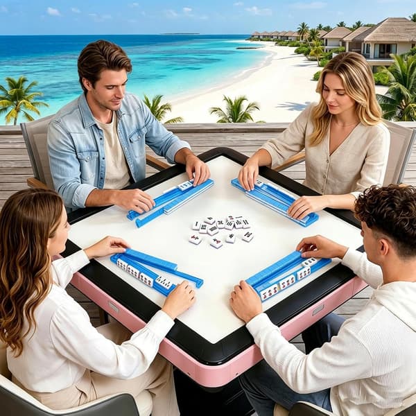 Mahjong Board with Pusher | Magnetic Acrylic Board with Turtle Pattern, Pusher for Mahjong