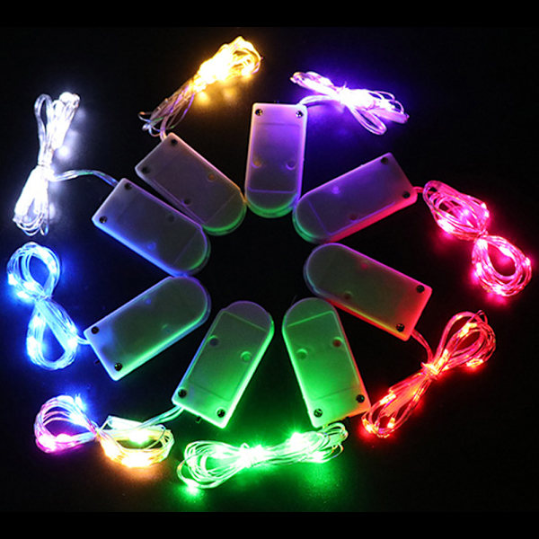 2-pack 6,5ft 20 LED-lampor, ljusslinga batteridriven för uteplats, sovrum, semesterdekoration, etc.