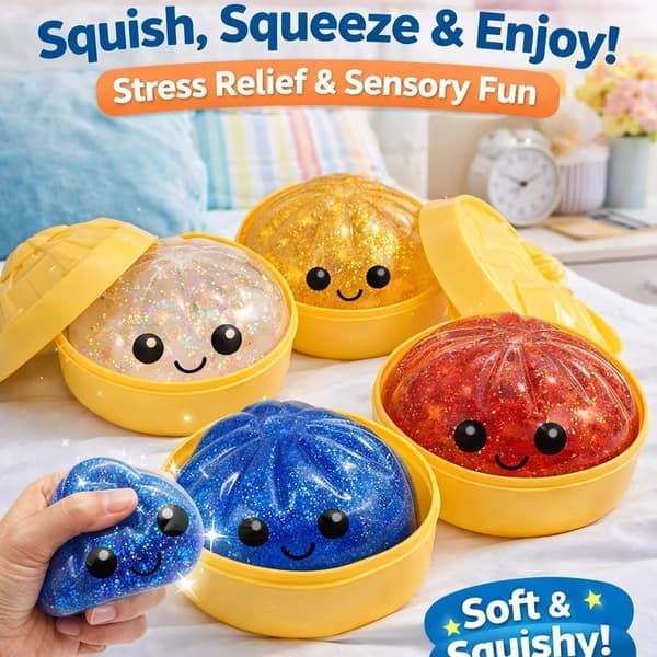 Glitter Dumpling Glitter Dumpling Squishy Box Dumplings Squishy Ångestlindring Fidget Mjuk Klämbar Dekompression Deg 2st
