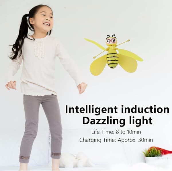 Flying Bee Toys for Beginners Intelligent Induction Automatic Shutdown Protection Cute Flying Dolls with Lights