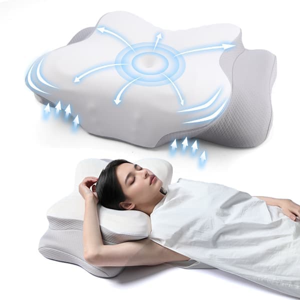 Ergonomisk Nackkudde Memory Foam Kudde Ortopedisk Kudde Smärtlindring Snarkning Kvalsterresistent 50*30*11cm