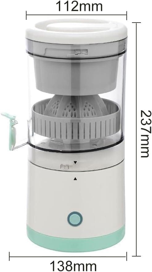 Genopladelig Elektrisk Citruspresser - Bærbar USB-oplader & Børste til Appelsiner, Citroner, Grapefrugter | Grøn