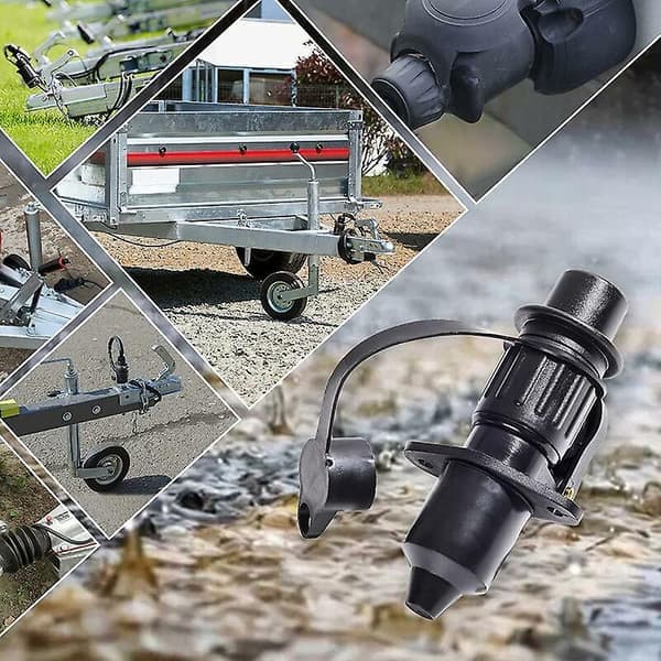 Pin Socket and 3-Pin Plug, for 12V Trailer Waterproof 3-Pin Plug Male Female Connector, 3-Pin Socket, (1pc) Cisea