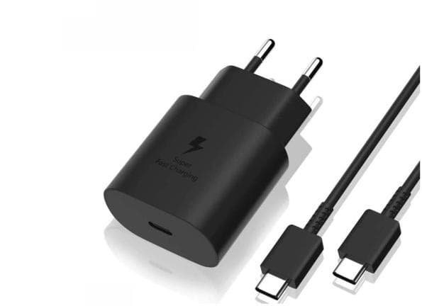 SAMSUNG S23 oplader med kabel sort sort