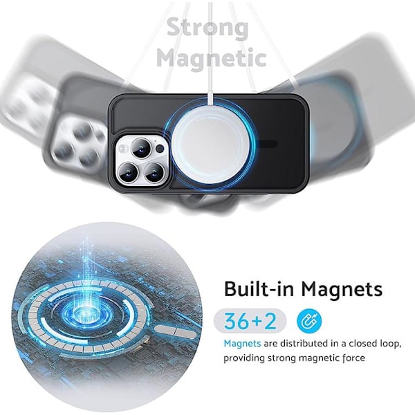 BOOM iPhone 14 Pro Max Mobilskal Magsafe Frosted - Svart Svart