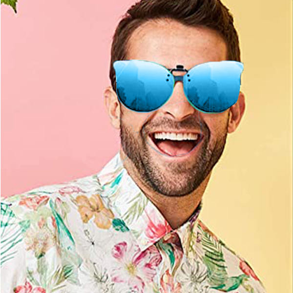 Polariserade Cat Eye Clip-on Solglasögon Anti-Glare UV-skydd Överdimensionerade Solglasögon Stil 1