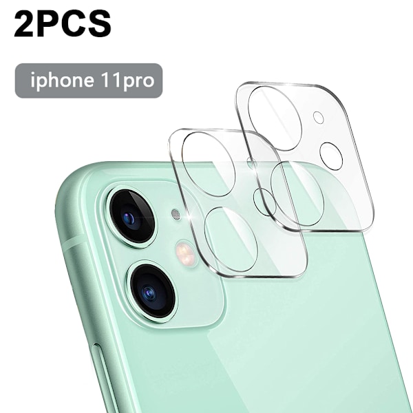 2-pack skärmskydd för iPhone 11/12-serien, kameraskydd i härdat glas, skyddande linsfilm, baksida i glas, 9H-hårdhet, vattentät