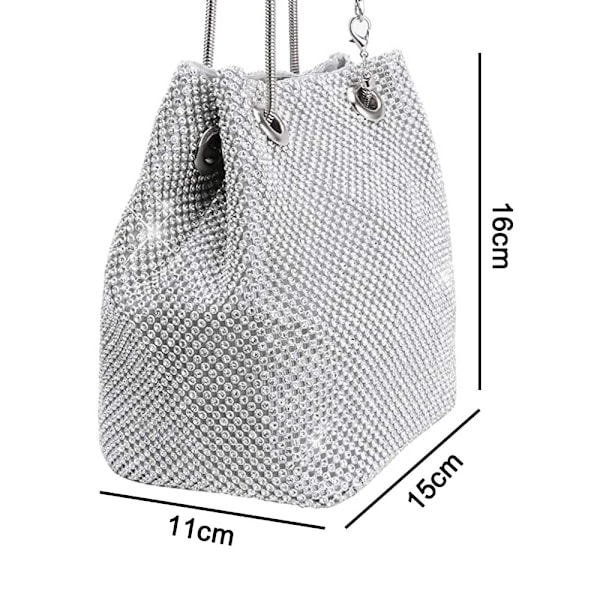 Kvinnors aftonväska - Full Rhinestones Bucket Bag Shining Crossbody Bag Axelväska för fest Bröllop Dejt Kväll