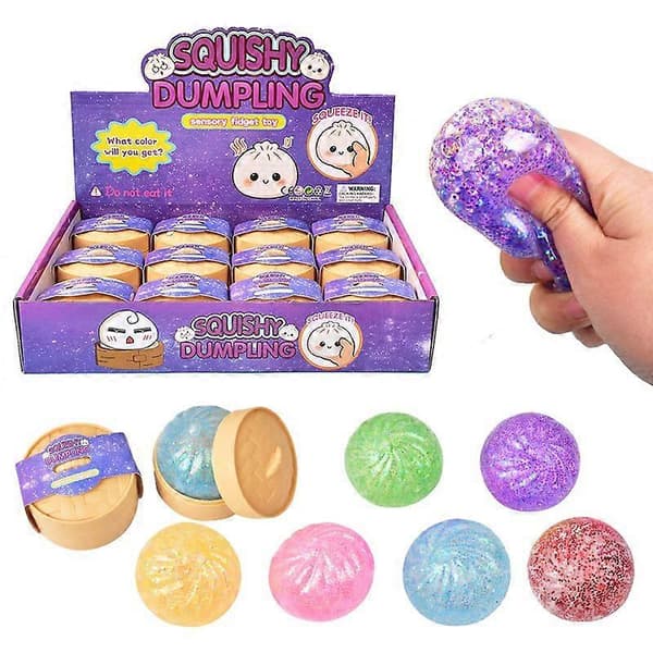 Farverig Dumpling Stressbold, 2026 Ny Håndlavet Stressbold, Blød Klembar Kæmpe Regnbue Mystisk Blød Sensorisk Bold - Tilfældigt Valgt complete set（12PC）