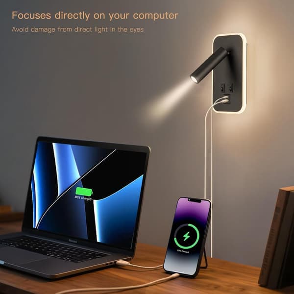 Sengelæselamper, sengelamper med stikkontakter, fastmonterede to-i-én væglamper og sengelamper med USB C- og A-porte.