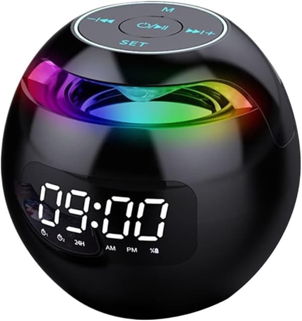 Klockradio, digital väckarklocka för sängbord, digital klocka, bärbara Bluetooth-högtalare, FM-klockradio