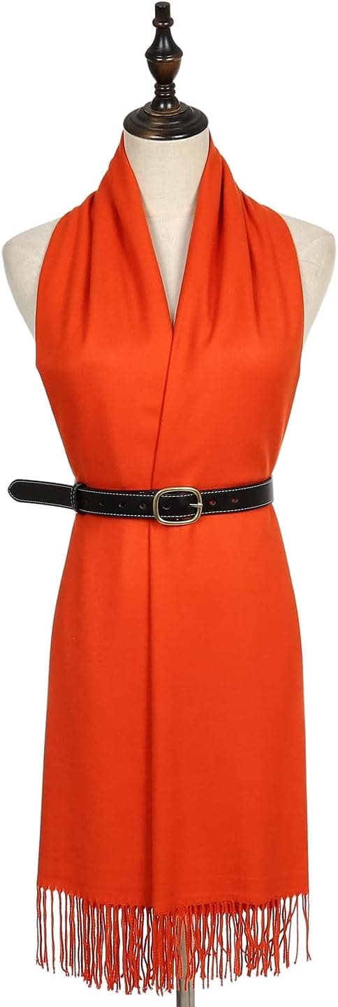 Dame Pashmina Sjaler og Wraps til Bryllupssjaler til Kvinder Vi Burnt Orange