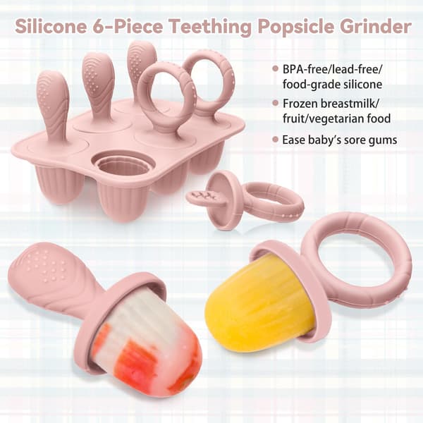 Silikone ispindeforme til babyer med pinde, Mini ispindeforme til babyer, Brystmælksispindeforme til lindring af tænder, Ispindemaskine til frosne godbidder