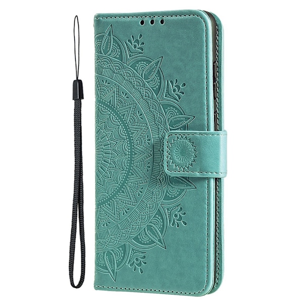 SKALO iPhone 15 Pro Mandala Plånboksfodral - Turkos Turkos