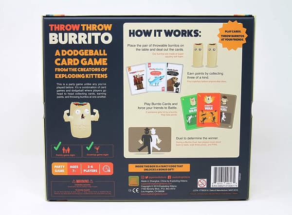 Kast Kast Burrito af Exploding Kittens - Et Høvdingebold Kortspil