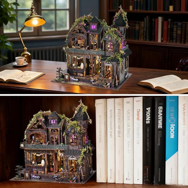 Miniature Dukkehus Sæt, Gør-det-selv Minihus til Voksne, 3D Træpuslespil
