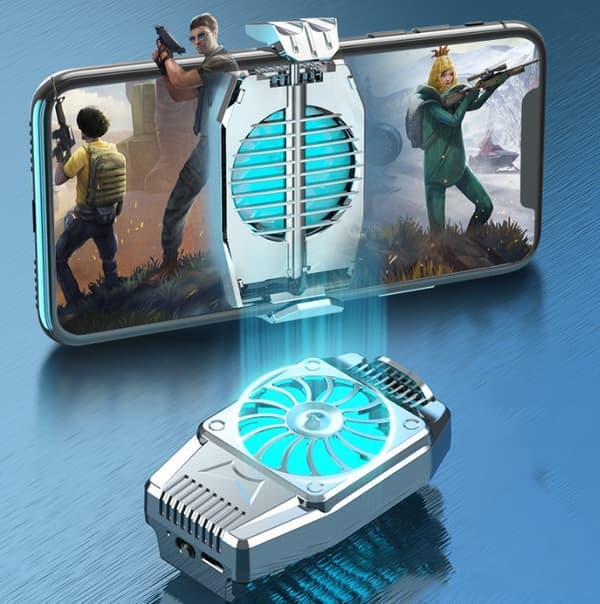 Sølv Universal Mini Turbo Telefon Køleventilator Radiator Orkan Gaming Køler Telefon Køleventilator