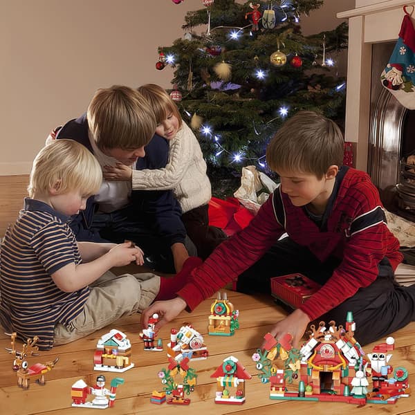 Christmas Countdown Hand-Tear Blind Box Calendar Three-Layer Building Blocks Children's DIY Creative Toys A