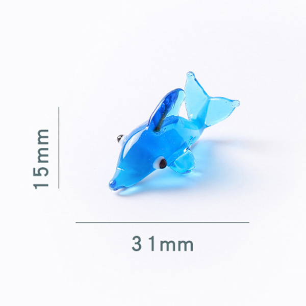 Glas Dubbel Delfin Figurer Samlarobjekt, Havsvarelse Prydnad