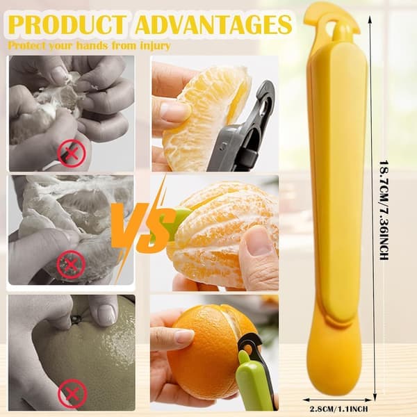 2-pack Orange and Citrus Peelers, Easy-to-Use Lemon and Grapefruit Peelers, Kitchen Utensils.