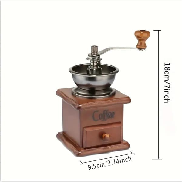Classic Italian Manual Coffee Grinder Adjustable Hand Crank Mill for Fresh Coffee Beans