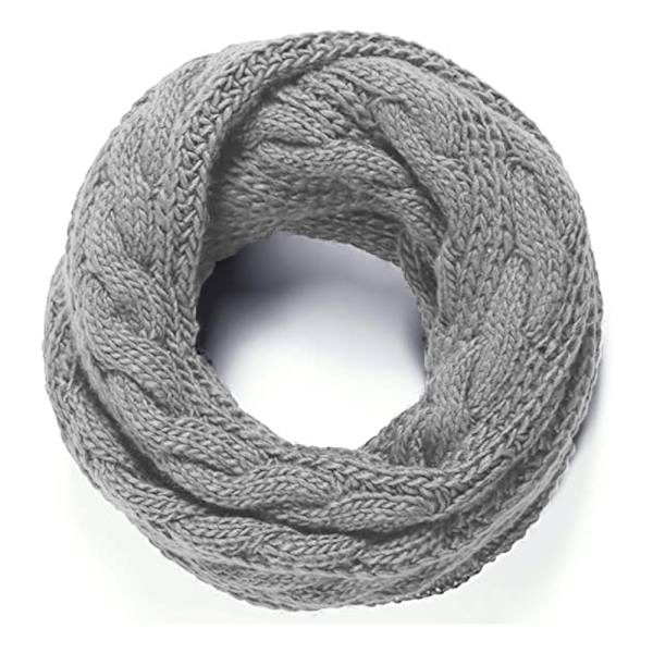 Höst och vinter dam tjock ribbad stickad vinter infinity cirkel loop halsduk svart