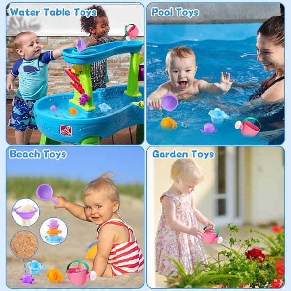 Babybadeleker, småbarnsbadeleker, egnet for babyer i alderen 2-4 år, badekar og andre vannleker, 5-delt sett. A1